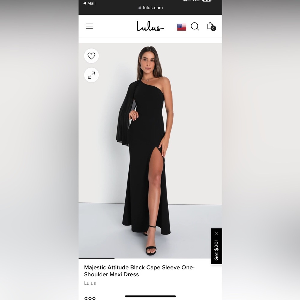 Black one shoulder gown